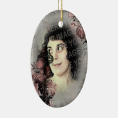 Gothic Old Key und Rose Keramik Ornament (Rechts)
