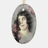 Gothic Old Key und Rose Keramik Ornament (Links)