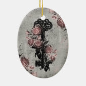 Gothic Old Key und Rose Keramik Ornament (Hinten)