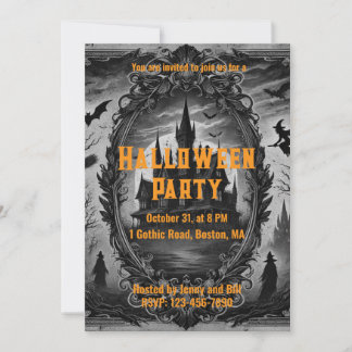 Gothic Old Vintag Spuk House Halloween-Party Einladung