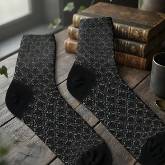 Gothic Onyx Damast Rabe Socken
