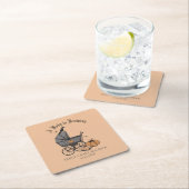 Gothic Orange A Baby Brewing Fall Baby Dusche Rechteckiger Pappuntersetzer (Vor Ort)