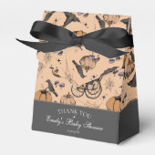 Gothic Orange Baby Carriage Baby Dusche Vielen Dan Geschenkschachtel (Vorderseite)