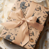 Gothic Orange Baby Carriage Halloween Geschenkpapier