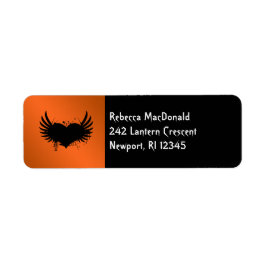 Gothic Orange, Black Return Address Label