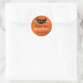 Gothic Orange, Black Winged Heart Wedding Sticker (Tasche)