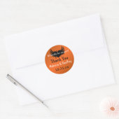 Gothic Orange, Black Winged Heart Wedding Sticker (Umschlag)