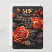 Gothic Orange Floral Boho Dark Weddings Save The Date (Rückseite)