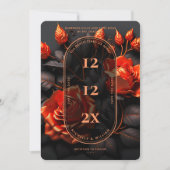Gothic Orange Floral Boho Dark Weddings Save The Date (Vorderseite)