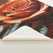 Gothic Orange Rose Blanket Sherpadecke (3/4)