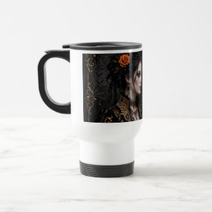 Gothic Orange Rose Paar-Reisebecher - Romantisch Reisebecher