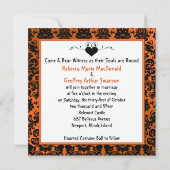 Gothic Orange und Black Damask Einladung (Rückseite)