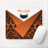 Gothic Orange und Black Damask Mousepad (Mit Mouse)