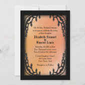 Gothic Orange Wedding Theme Einladung (Vorderseite)