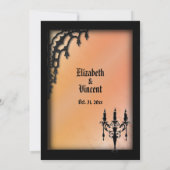 Gothic Orange Wedding Theme Einladung (Rückseite)
