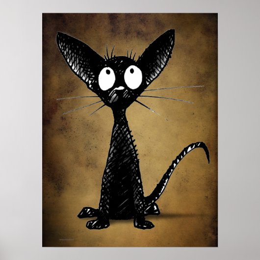 Gothic Oriental Black Cat Poster (Vorne)