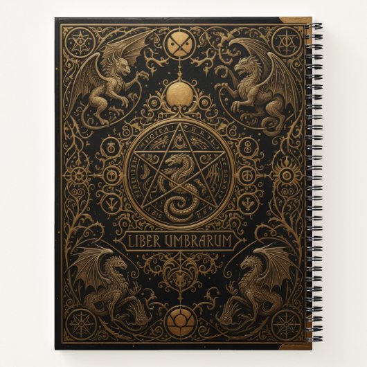 Gothic Ornamental Embossed Book of Shadows Notizblock (Rückseite)