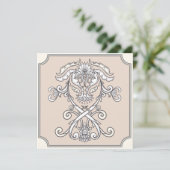 Gothic Ornamental Wappen Geburtstag Einladung (Stehend Vorderseite)