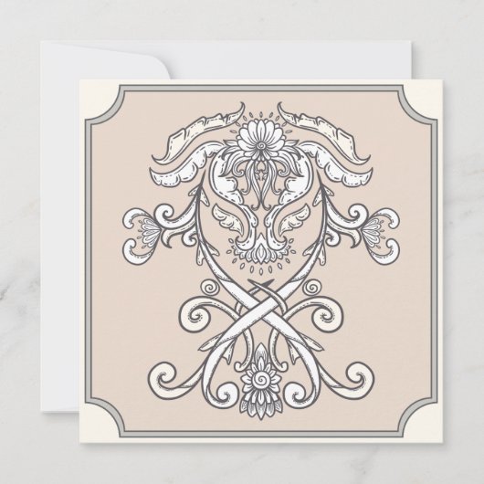 Gothic Ornamental Wappen Geburtstag Einladung (Vorderseite)