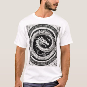 Gothic Ouroboros - Minimalistisch Dragon T - Shirt