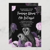 Gothic Owls Wedding Save The Date (Vorne/Hinten)
