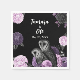Gothic Owls Wedding Serviette
