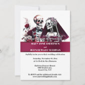 Gothic-Paar bordeauxrote Hochzeit Einladung (Vorderseite)