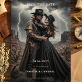 Gothic-Paar Dark Western Save The Date