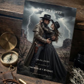Gothic-Paar Dark Western Save The Date