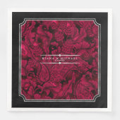 Gothic Paisley Frame Burgundy ID866 Serviette (Vorderseite)