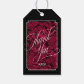 Gothic Paisley Frame Danke Burgundy ID866 Geschenkanhänger (Vorderseite)