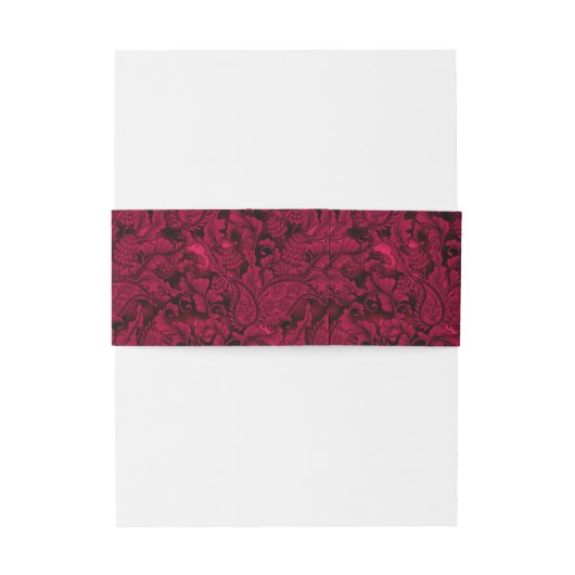 Gothic Paisley Wedding Burgundy ID866 Einladungsbanderole (Rückseitenbeispiel)