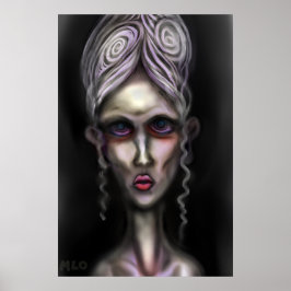 Gothic Pale Spooky Frauen Spuk Haus Kunst Poster