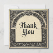 Gothic Parchment Medieval Until Death Dankeskarte (Vorderseite)