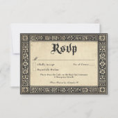 Gothic Parchment Medieval Until Death Wedding QR RSVP Karte (Vorderseite)