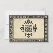 Gothic Parchment Medieval Until Death Wedding QR RSVP Karte (Rückseite)