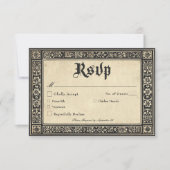 Gothic Parchment Medieval Until Death Wedding RSVP Karte (Vorderseite)