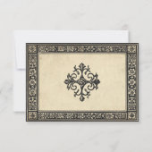 Gothic Parchment Medieval Until Death Wedding RSVP Karte (Rückseite)