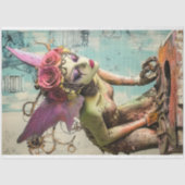 Gothic Paris Pink Wings Gargoyle Decoupage Seidenpapier (Vorderseite)