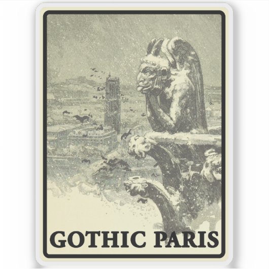 Gothic Paris - v2 Aufkleber (Vorderseite)