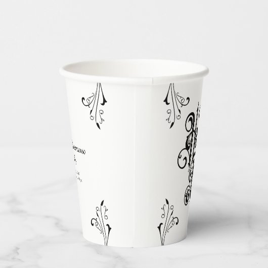 Gothic Party Baby Dusche Hallo Black Pappbecher (Rechts)