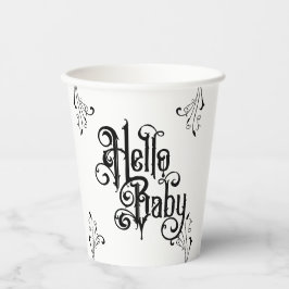 Gothic Party Baby Dusche Hallo Black Pappbecher