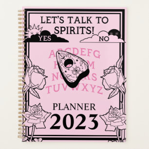Gothic Pastel Pink Black Floral Year Planer