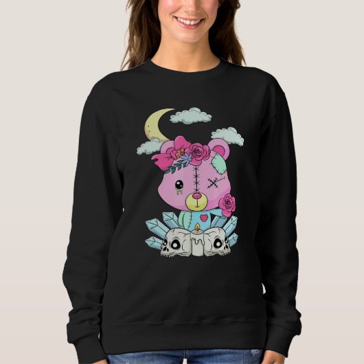 Gothic Pastel Teddy Bat Creepy Voodoo 1 Sweatshirt (Vorderseite)