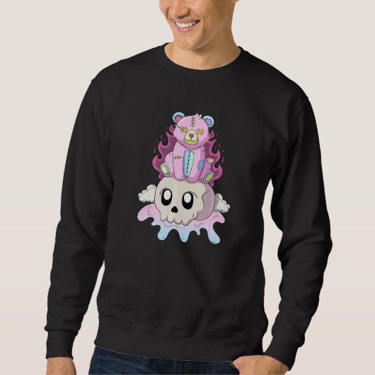 Gothic Pastel Teddy Bat Creepy Voodoo Premium_7 Sweatshirt (Vorderseite)