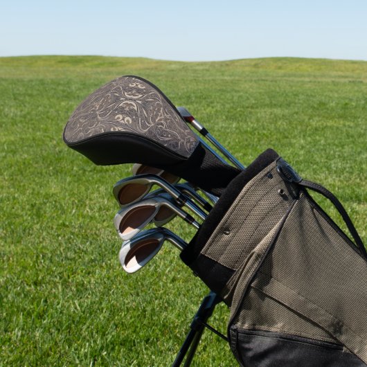 Gothic Pattern Black Golf Head Cover Headcover (In SItu)