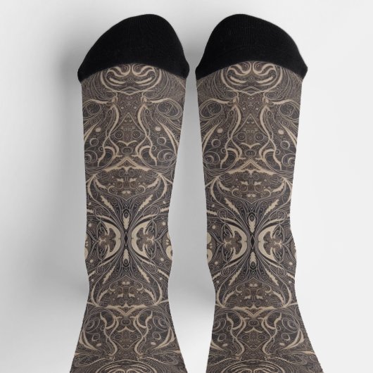 Gothic Pattern Black Socks Socken (Oben)