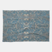 Gothic Pattern Blue Kitchtuch Geschirrtuch (Horizontal)