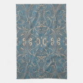 Gothic Pattern Blue Kitchtuch Geschirrtuch (Vertikal)
