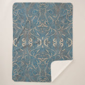 Gothic Pattern Blue Sherpa Blanket Sherpadecke (Vorderseite)